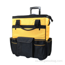 Bolso de herramienta de rodadura amarillo negro de gran capacidad carro